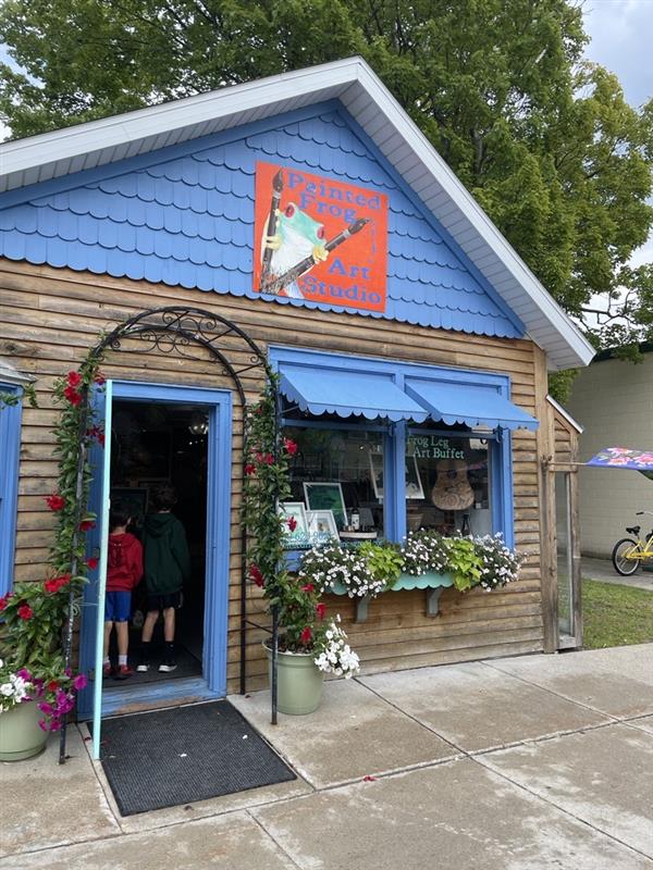 Canvases, Trains & Bob Ross Vibes at The Painted Frog Art Studio! 🎨🐸